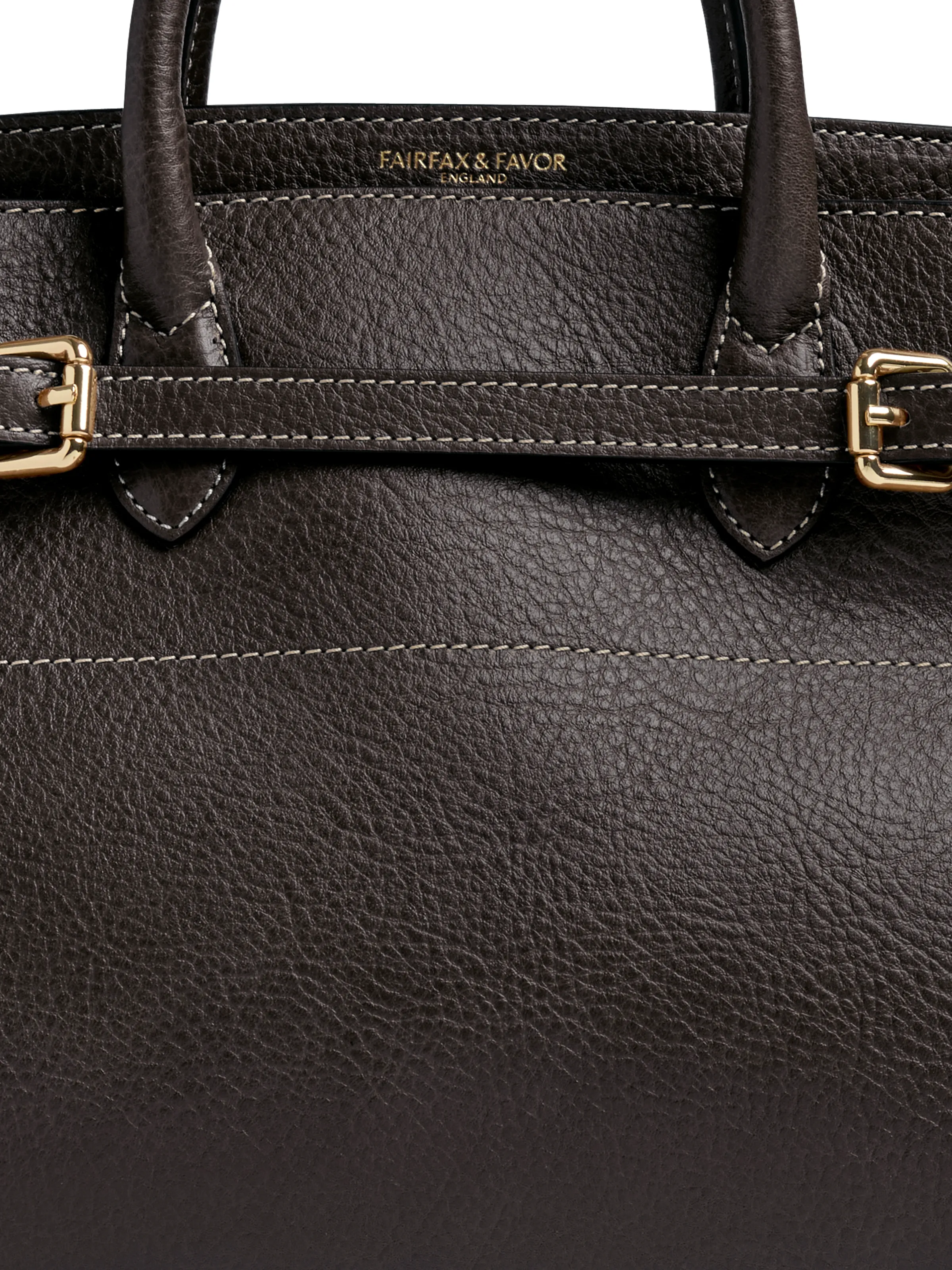Town & Country Collection - Top Handle Bag - Chocolate Pebbled Leather - Image 5