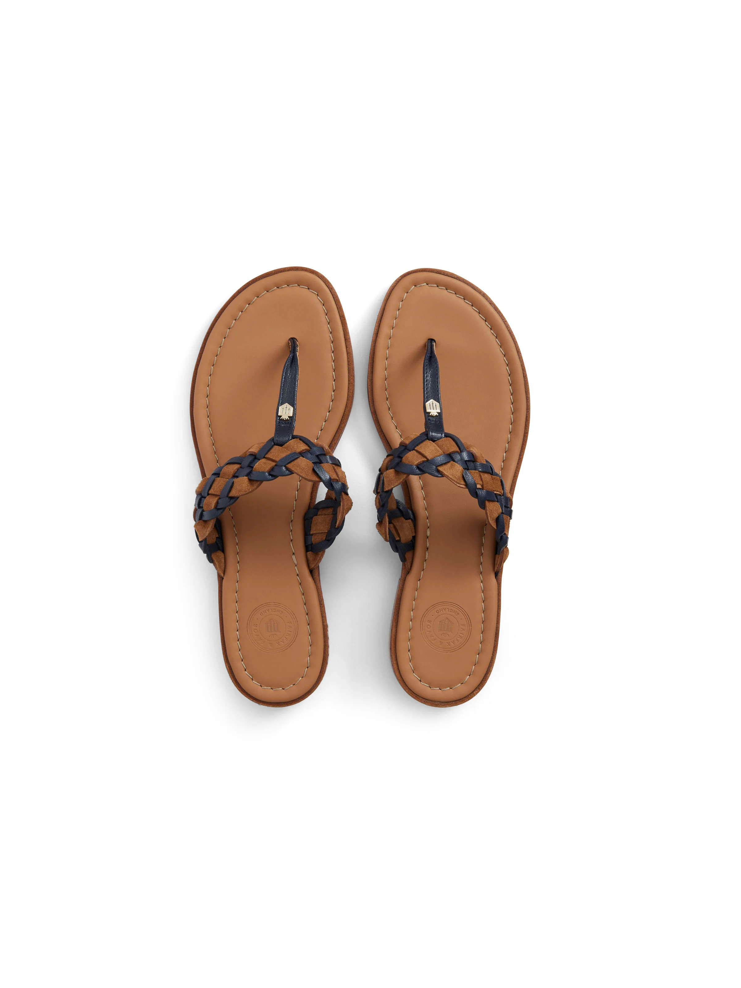Tuscany Sandal - Tan & Navy Leather - Image 3