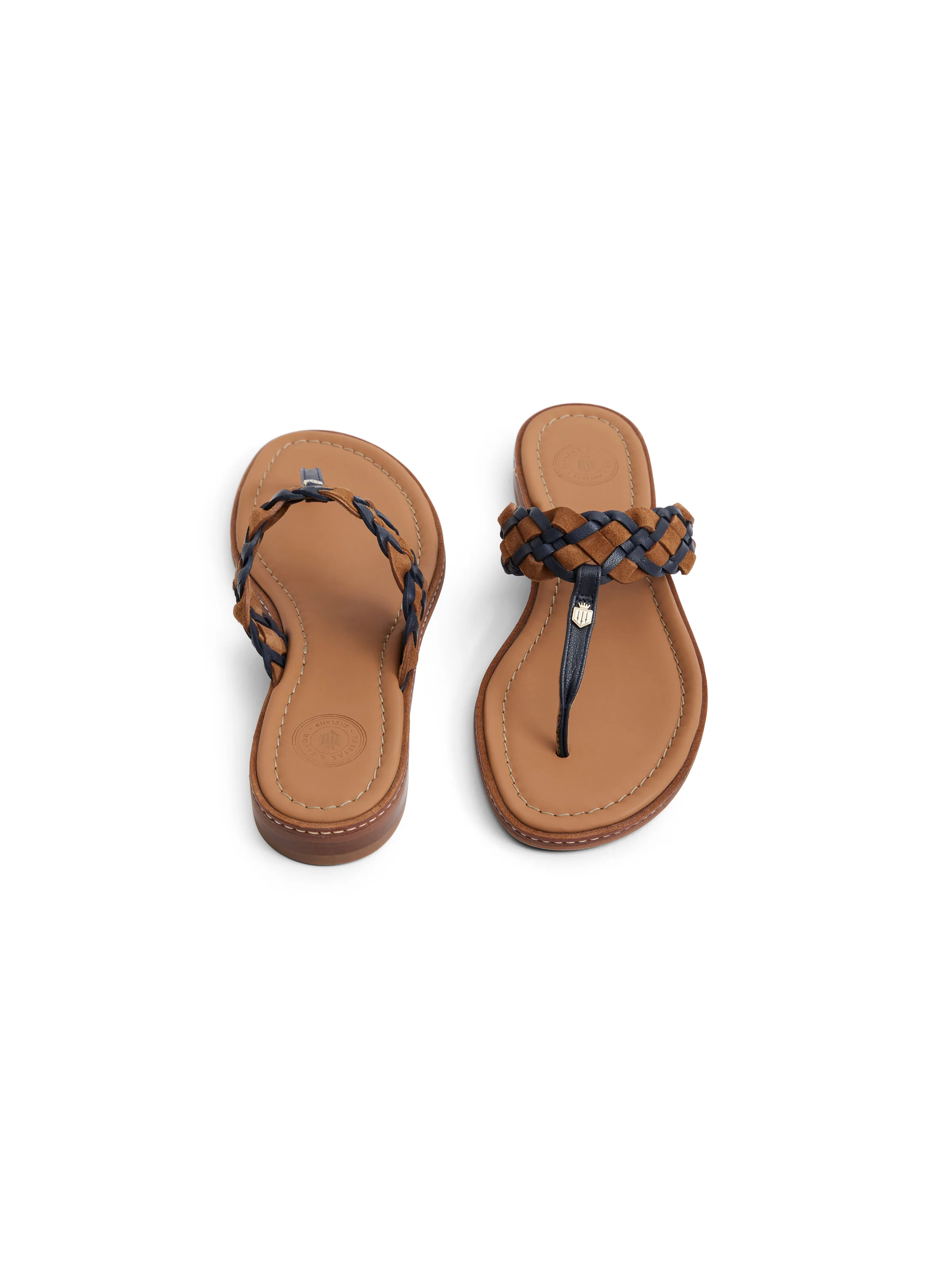 Tuscany Sandal - Tan & Navy Leather - Image 4
