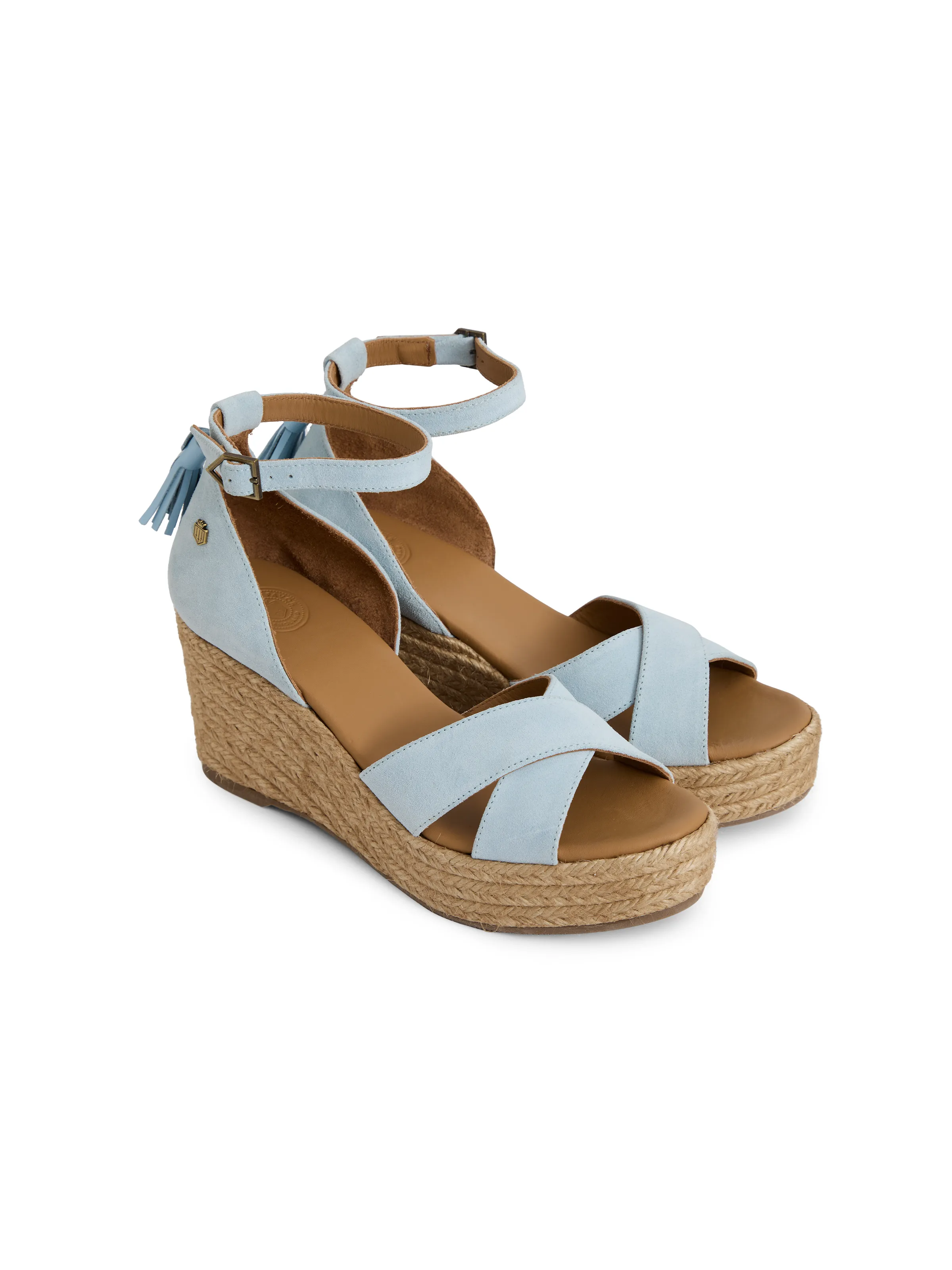 Valencia Mid Wedge - Sky Blue Suede - Image 3