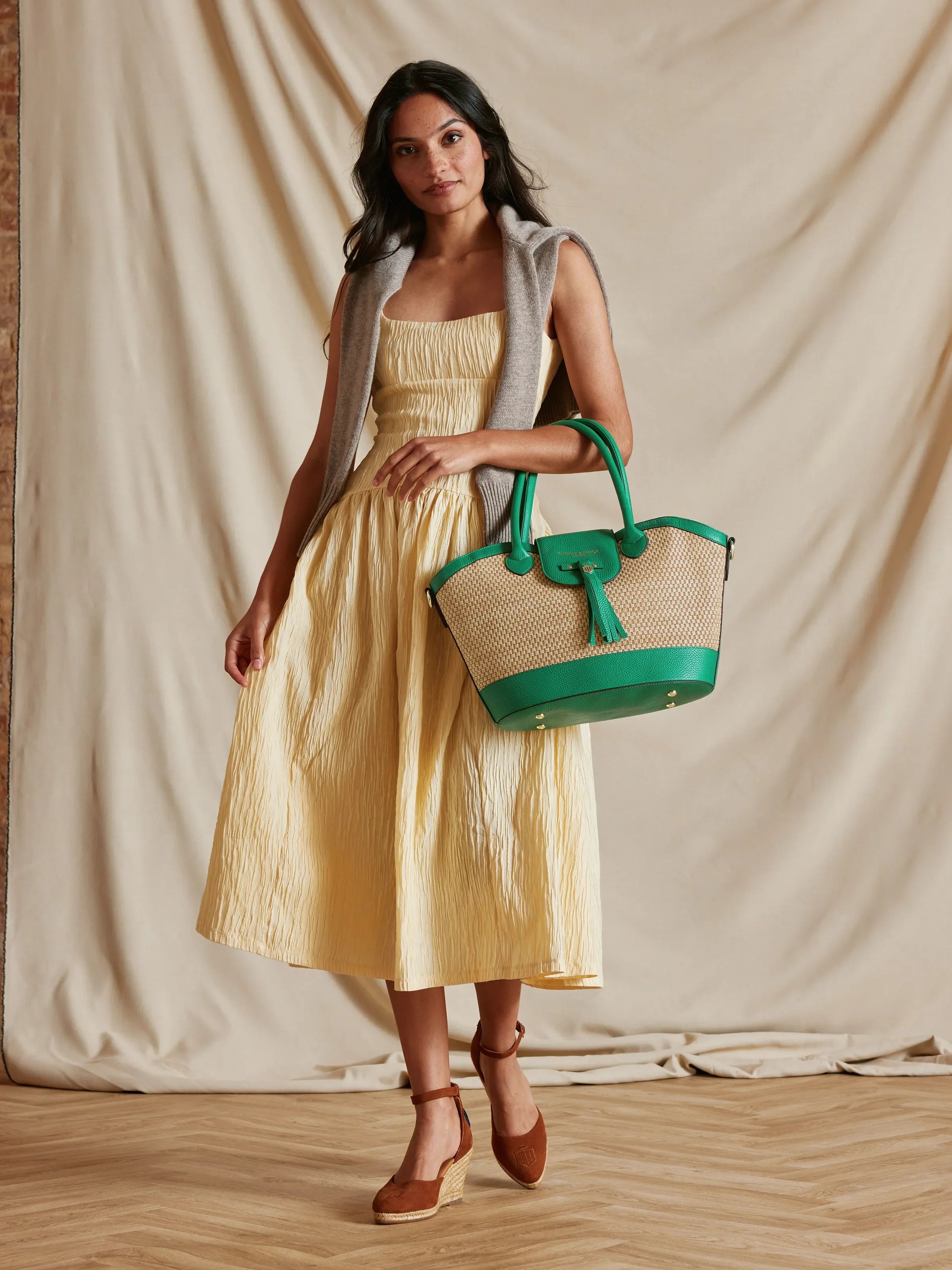 Windsor Basket Bag - Clover Green Leather - Image 7