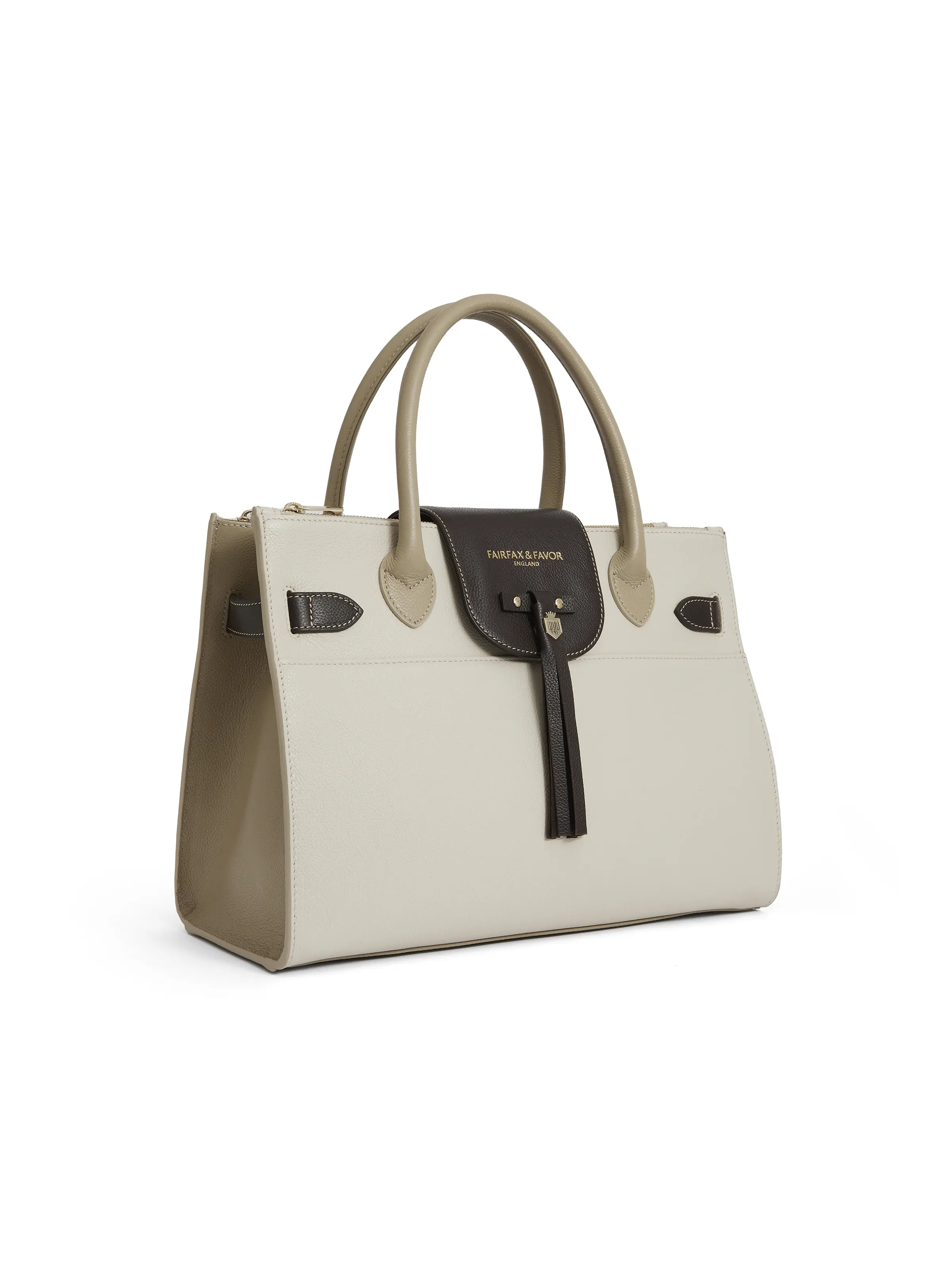 Windsor Work Bag - Neutral Tri-Colour Leather - Image 4